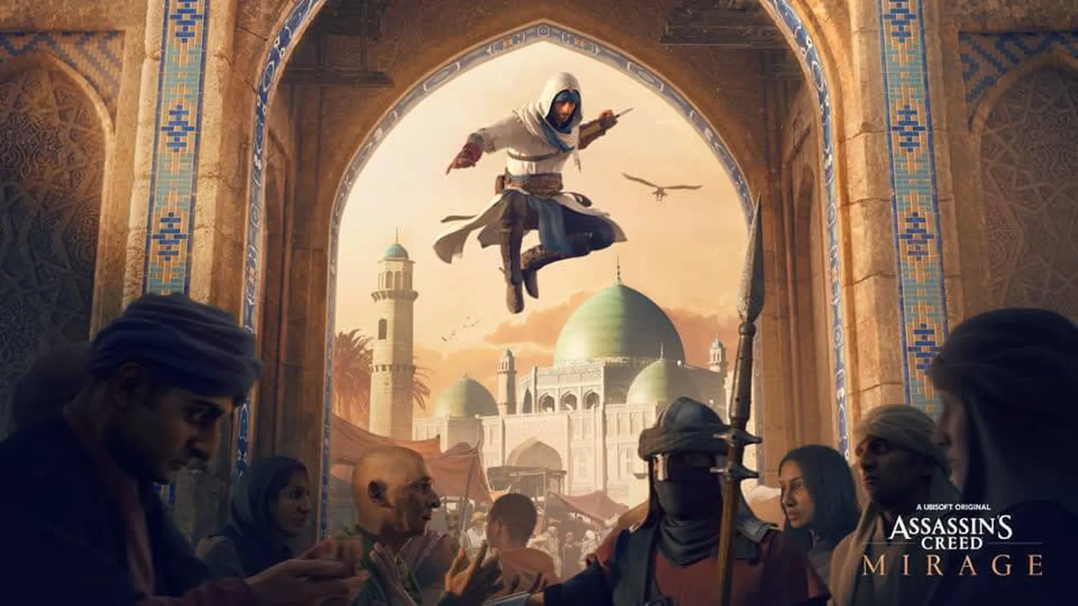 Captura de um momento em que o personagem de Assassins Creed Mirage (Basim Ibn Is’haq) está prestes a fazer uma execução em meio á uma multidão