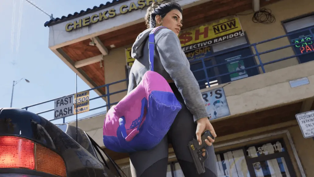 Lucia com uma bolsa em GTA 6
