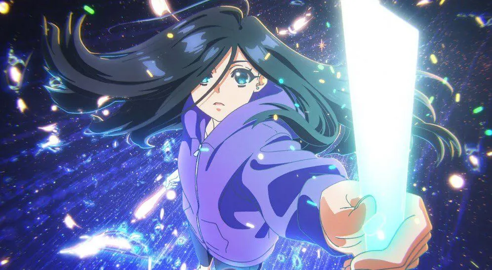 Personagem feminina de cabelo preto do anime Zenshu. 