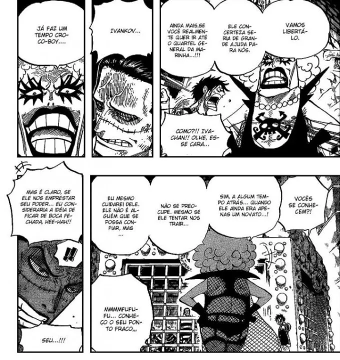 Ivankov ameaça revelar o passado de Crocodile no capítulo 540 do mangá de One Piece.