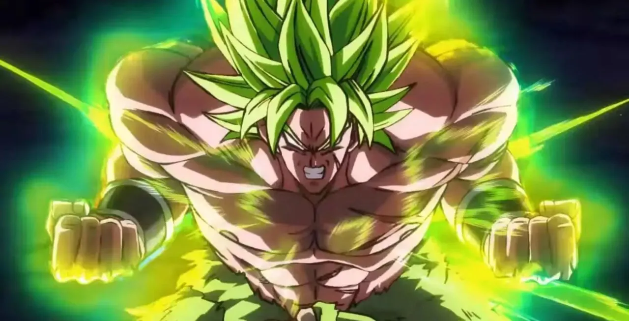 Broly de Dragon Ball Super gritando