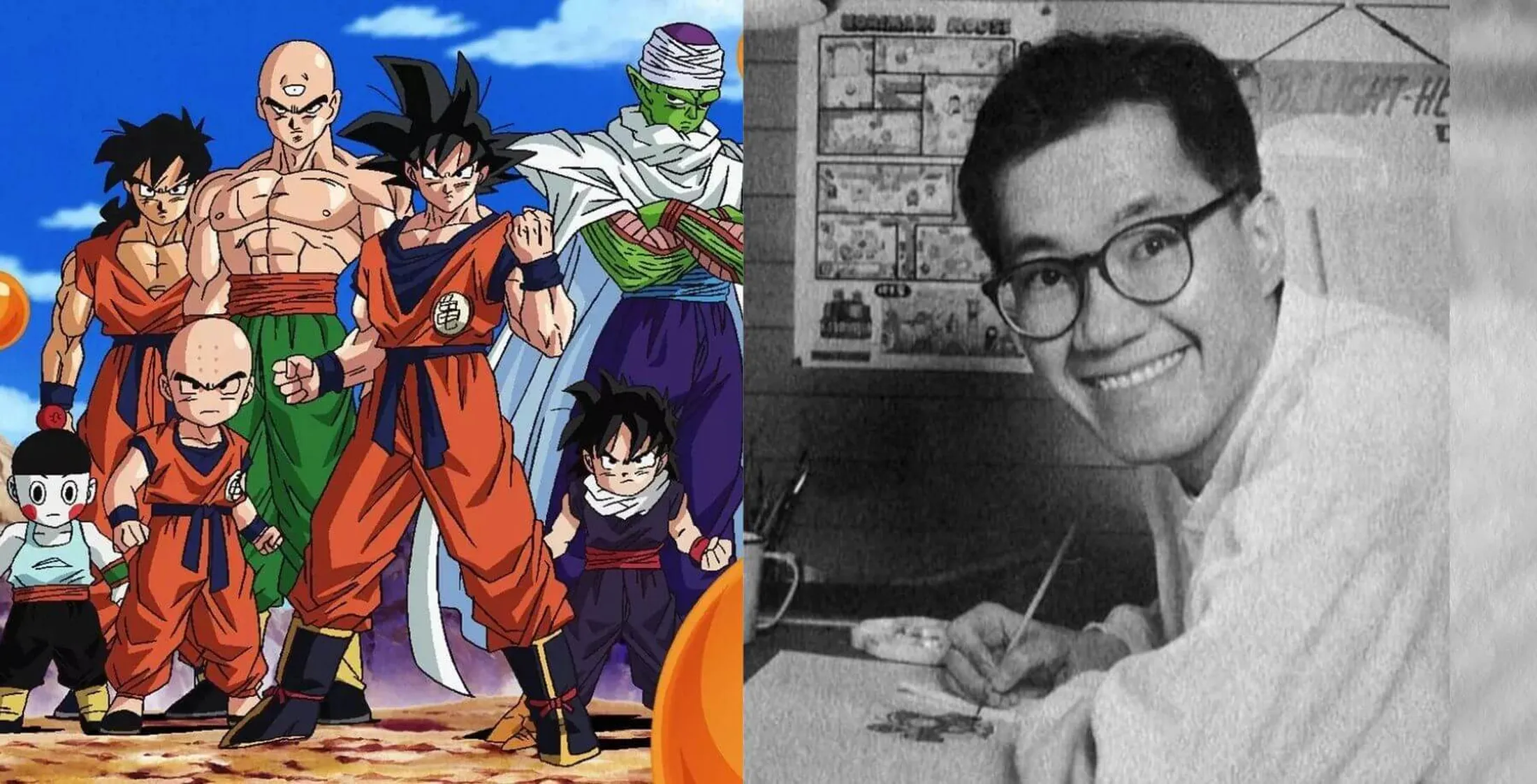 Lado direito: Dragon Ball. Lado direito Akira Toriyama