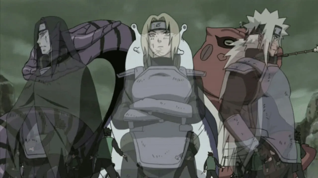 3 sannins lendários - orochimaru, jiraiya e tsunade
