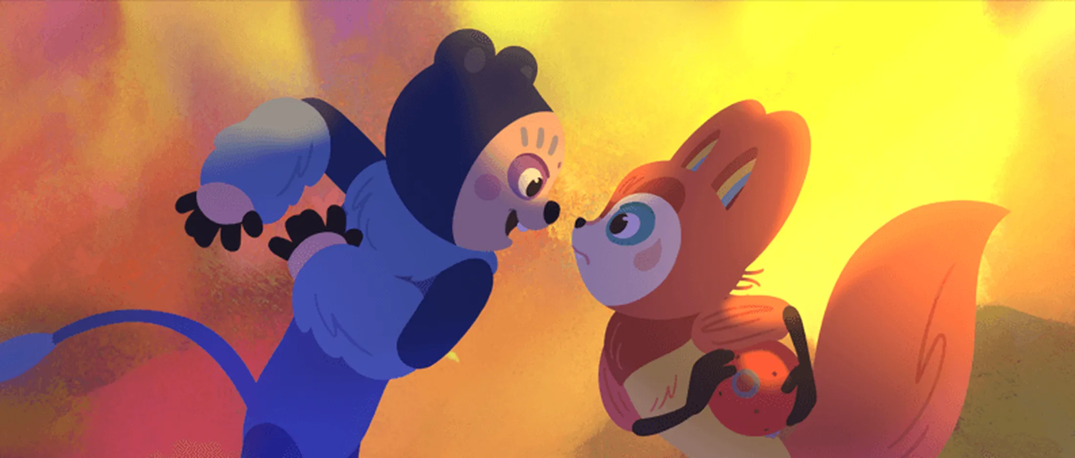 Bruô e Claé, personagens dublados por Giulia Benite e Lorenzo Tarantelli - Foto: Divulgação Vitrine Filmes