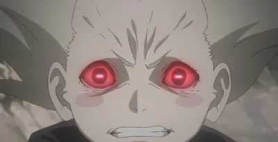 Personagem Chino usando o Ketsuryugan