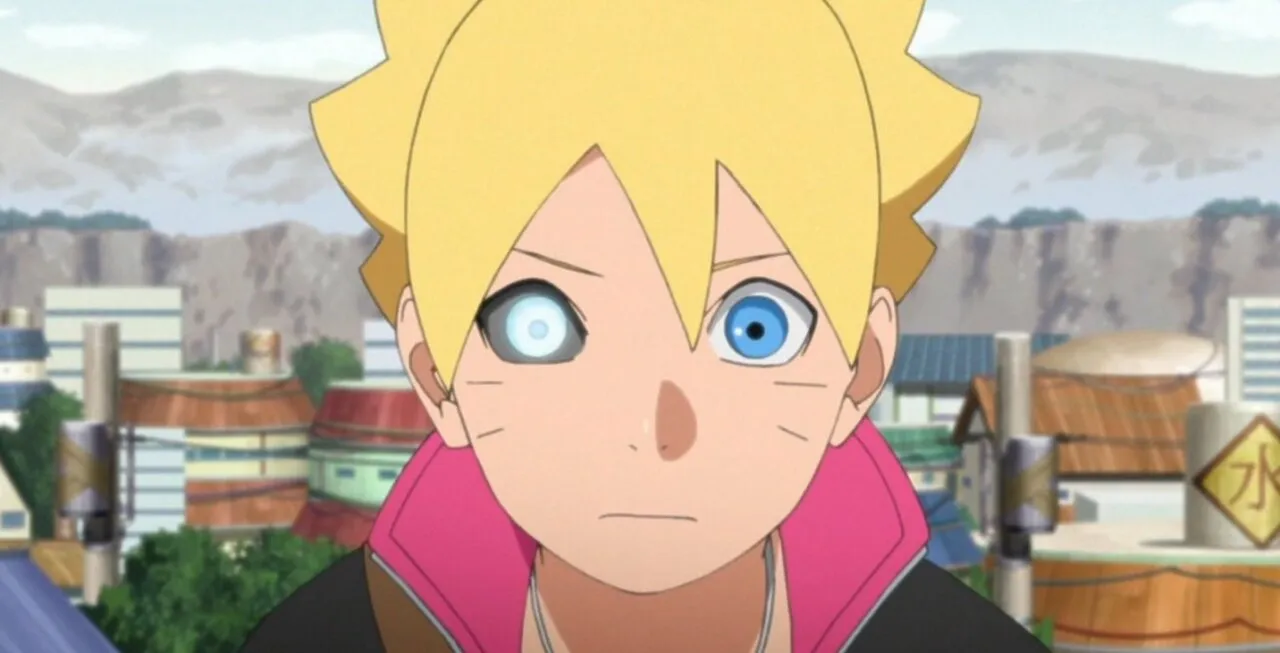 Boruto ativando o Jougan