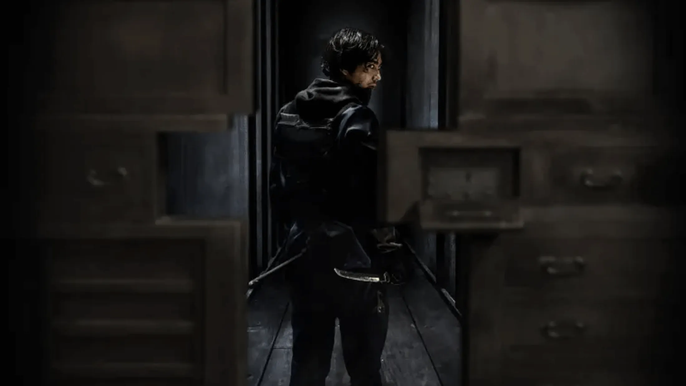 Imagem sombria de um ninja.