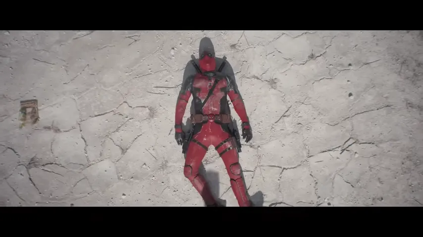 Foto onde mostra uma cena do trailer do filme "Deadpool 3"