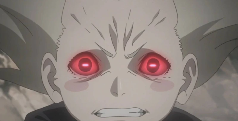 Personagem Chino usando o Ketsuryugan