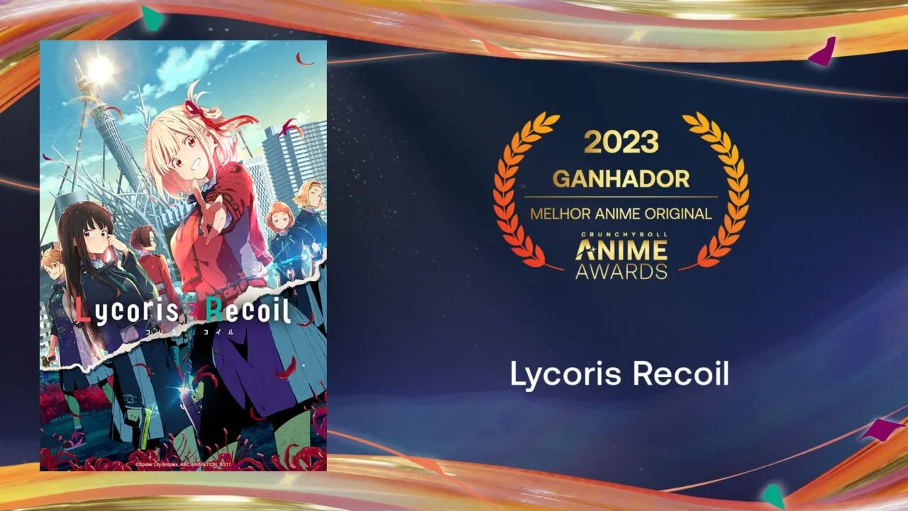 Lycoris Recoil venceu a categoria de Melhor Anime Original. Foto: Divulgação/Crunchyroll