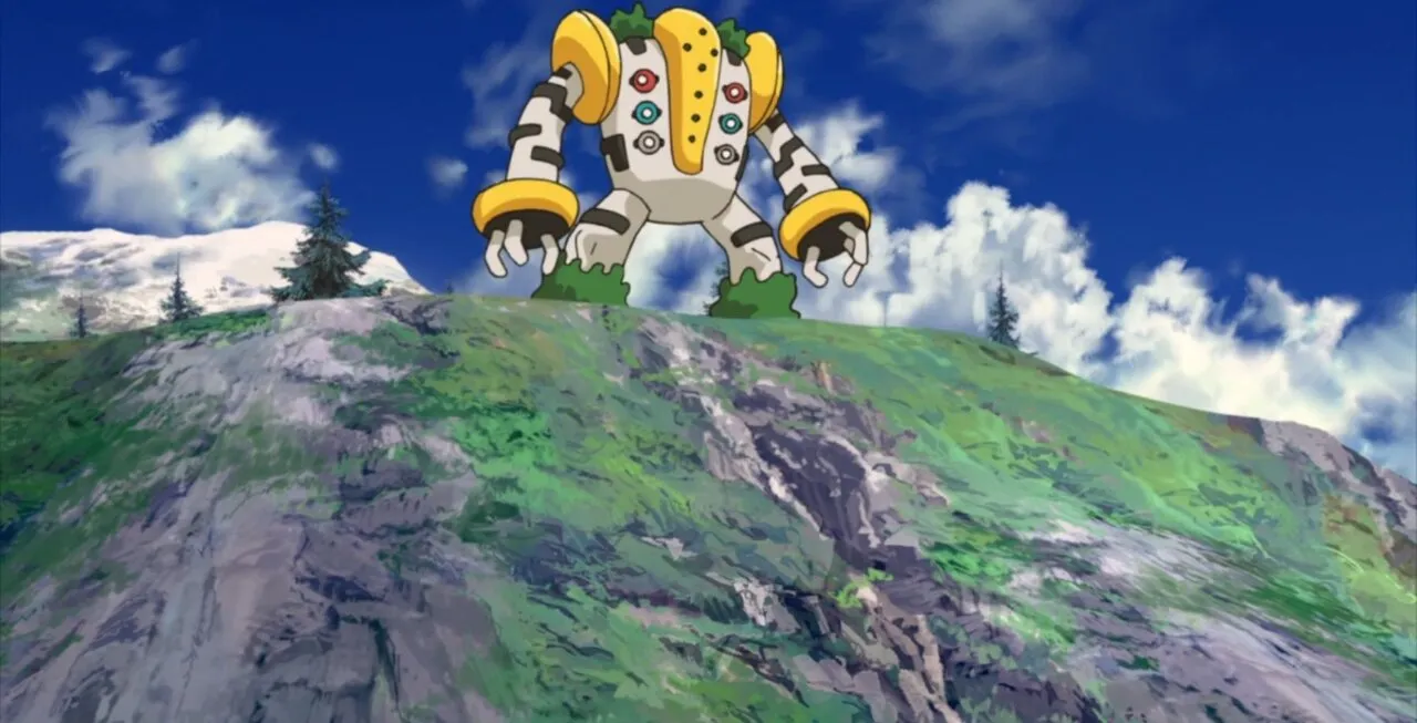 Regigigas no topo de uma montanha