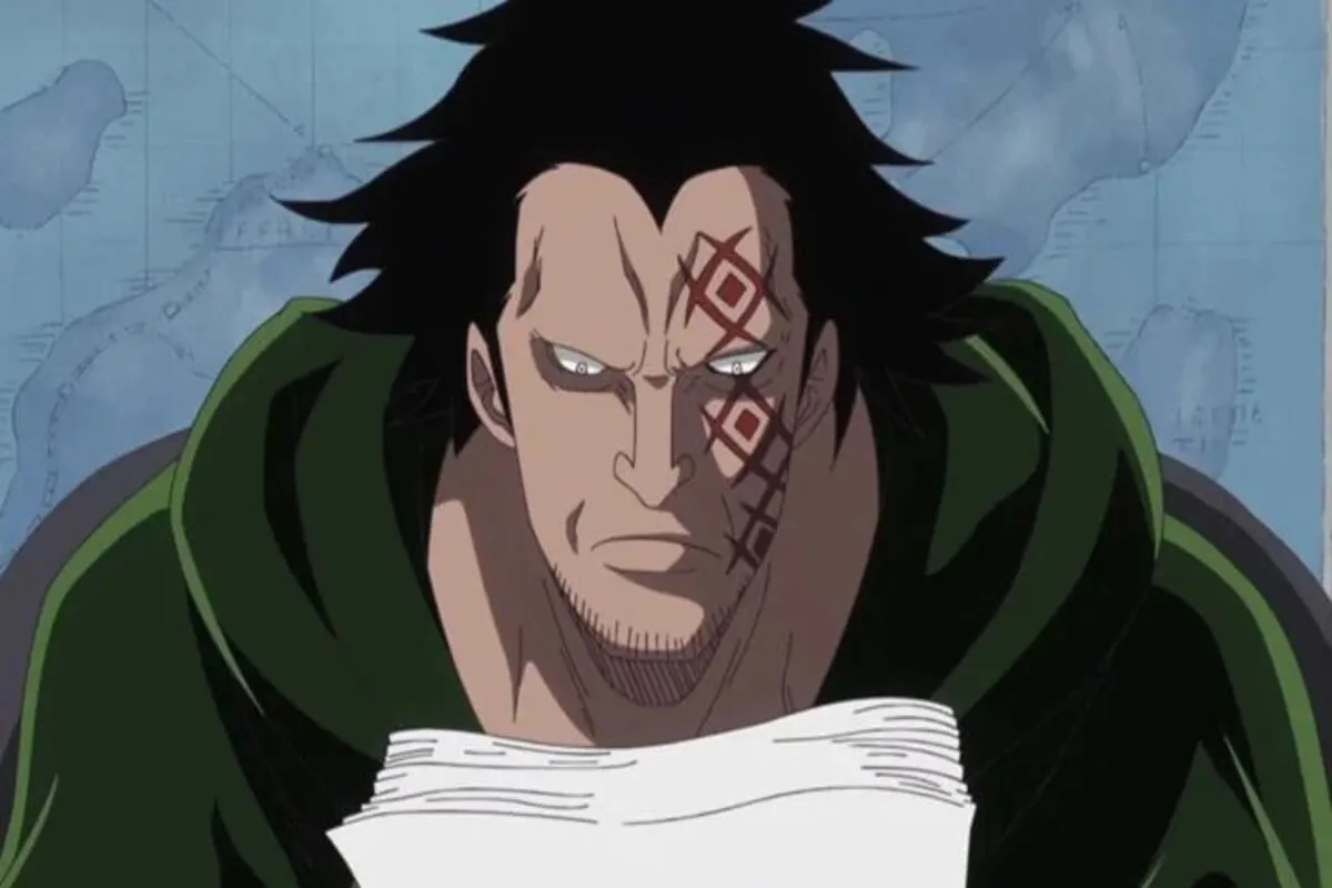 Monkey D. Dragon em cena do anime One Piece.