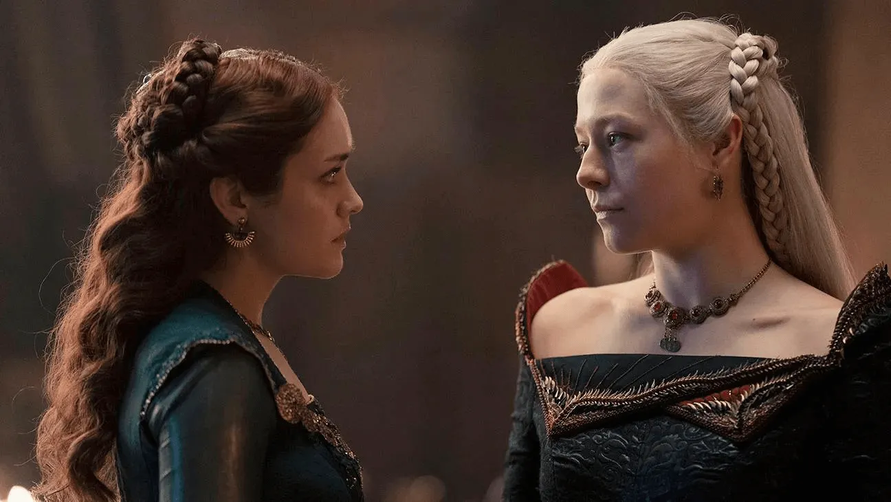 Alicent Hightower e Rhaenyra Targaryen em House of the Dragon