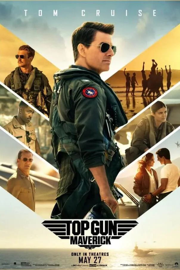 Tom Cruise fardado no cartaz oficial do filme "Top Gun: Maverick"