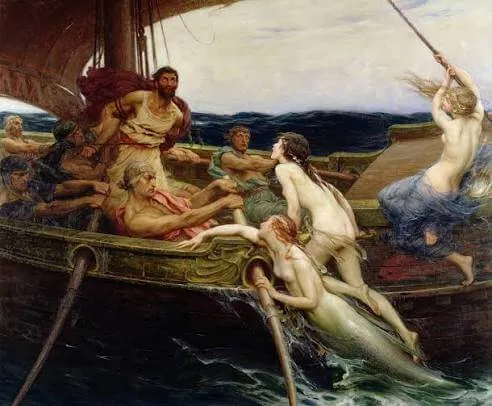 Herbert James Draper: ‘Ulisses e as sereias’, pintura de 1909 que ilustra a cena do canto das sereias