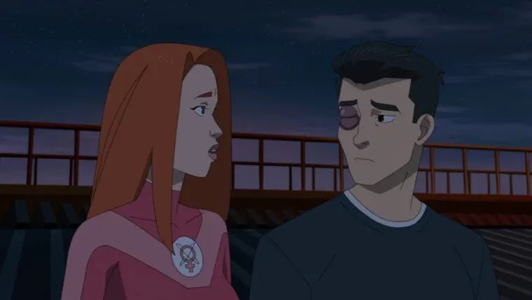 Mark e Eve na série Invencivel