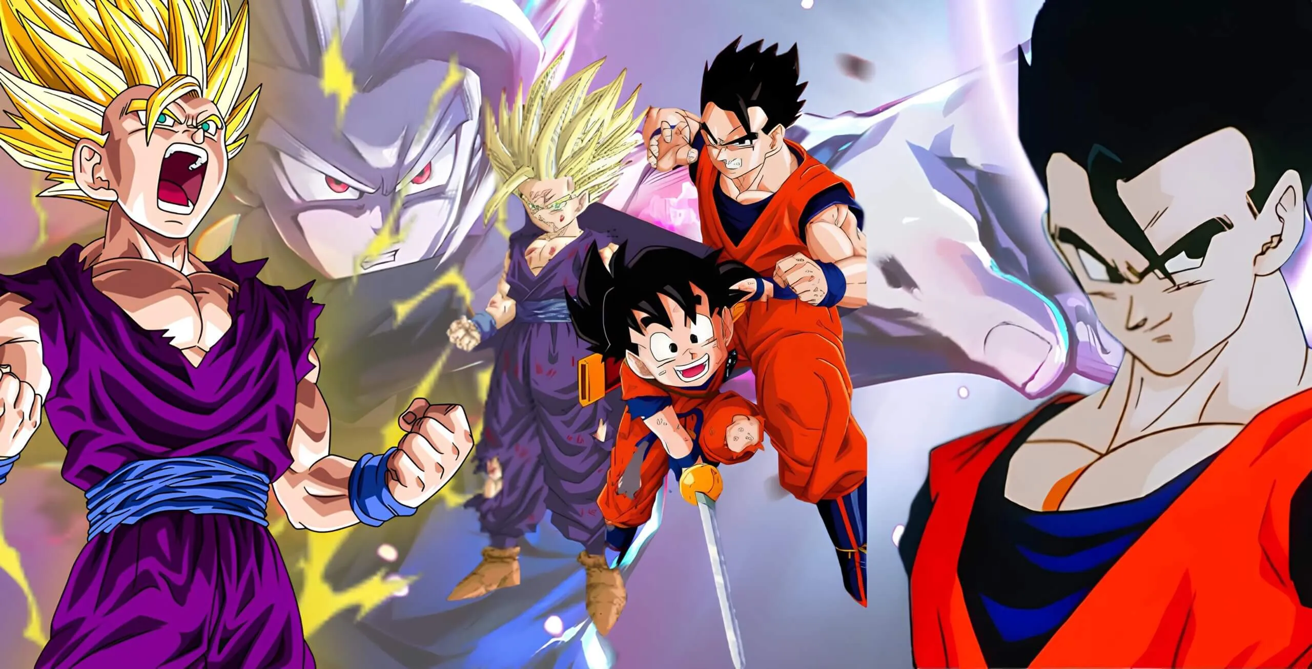 Várias versões do personagem Gohan