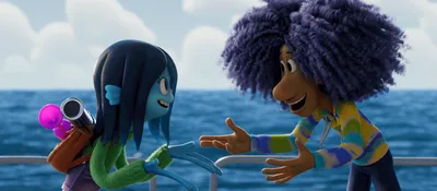 Ruby Gillman (Lana Condor) e Connor (Jaboukie Young-White) na nova animação da DreamWorks: Ruby Marinho - Monstro Adolescente, dirigo por Kirk DiMicco. - Foto: Divulgação Universal Pictures