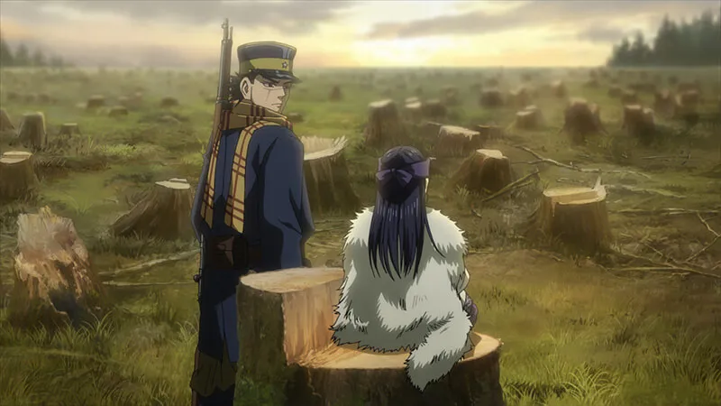 Soldado japonês e menina Ainu