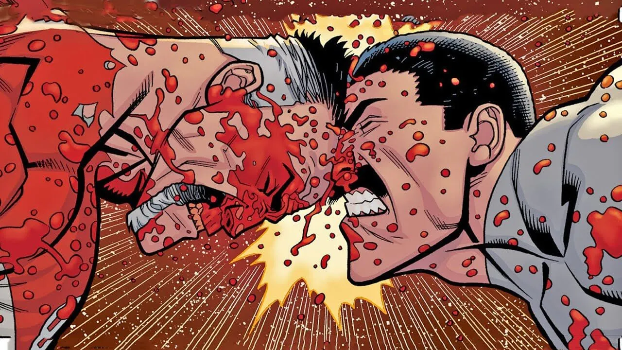 Omni-Man Vs. Thragg nos quadrinhos de Invencível