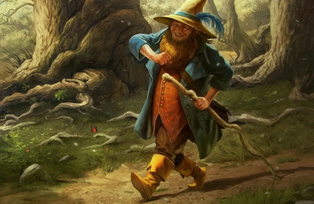 Ilustração de Tom Bombadil nos livros de J.R.R. Tolkien