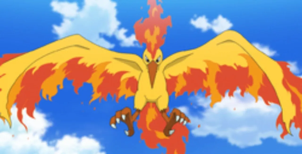 Moltres parado no ar