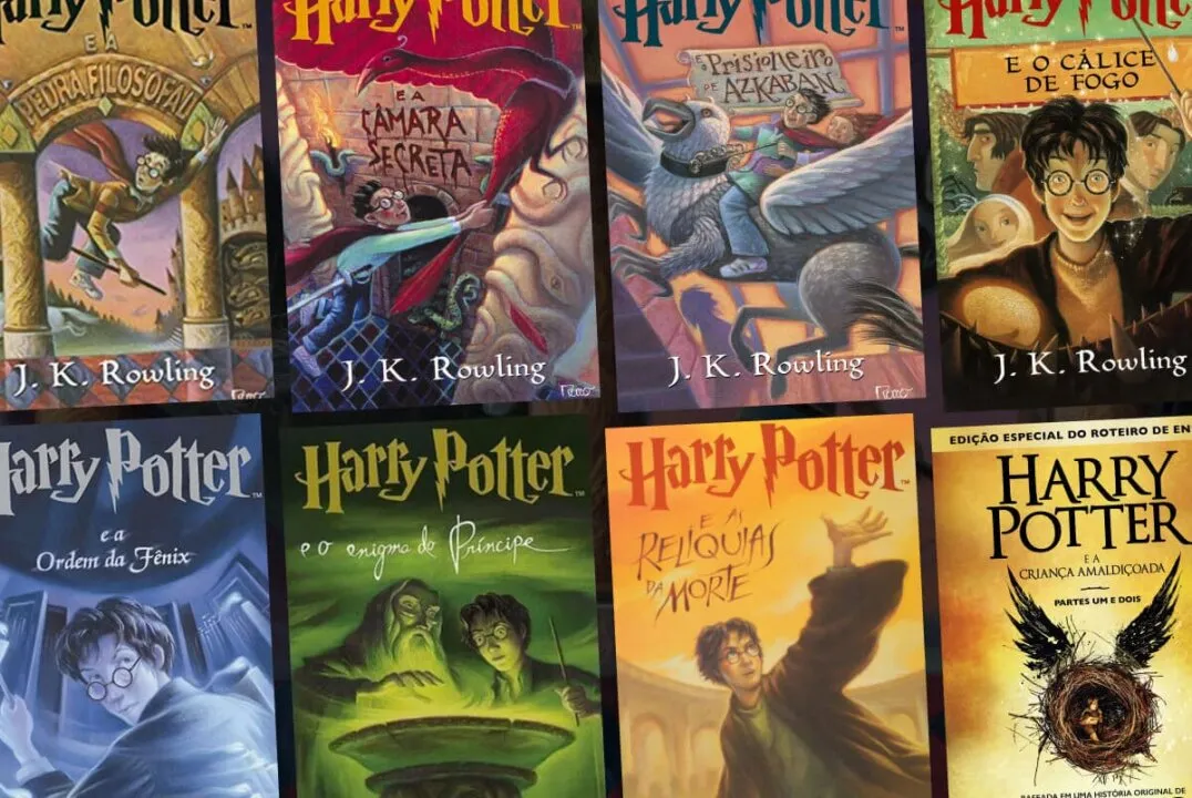 Capas dos livros da saga Harry Potter 