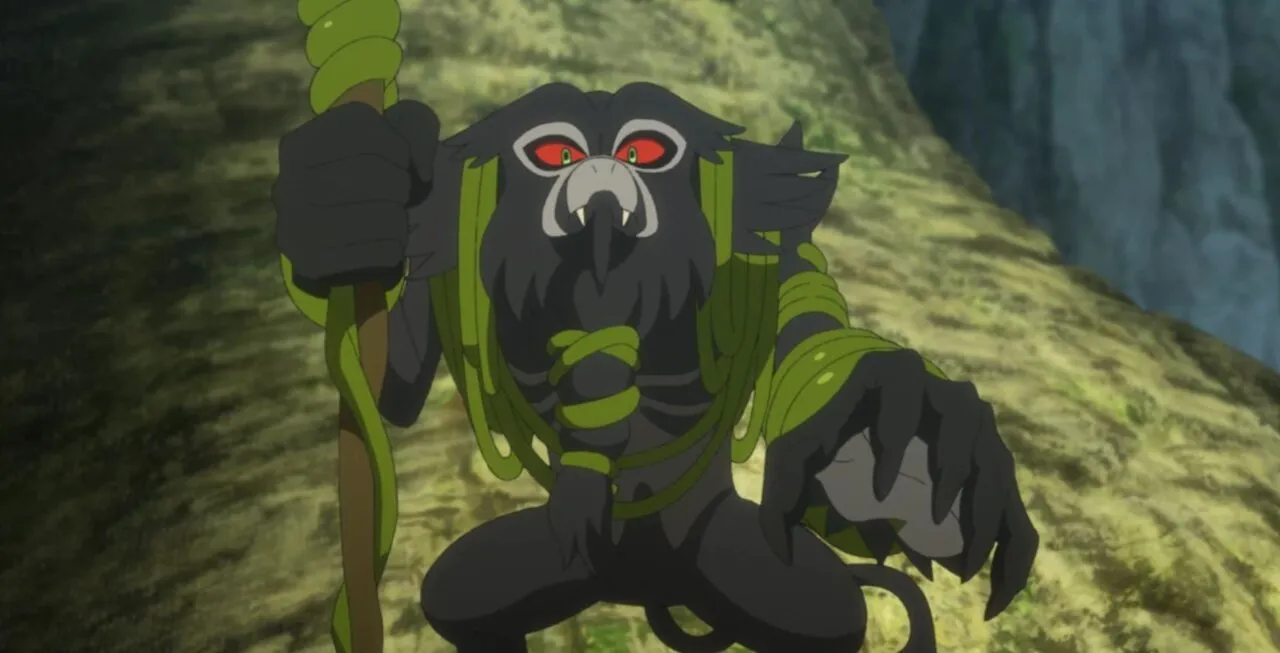 Zarude em uma floresta em galar