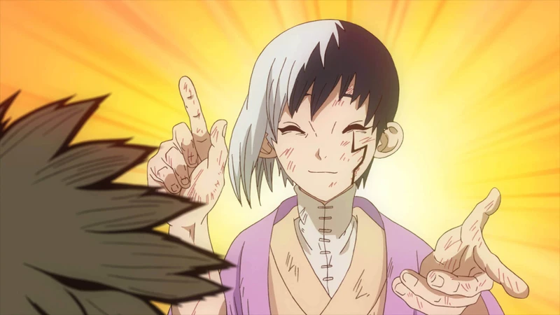 Personagem Gen Asagiri sorrindo