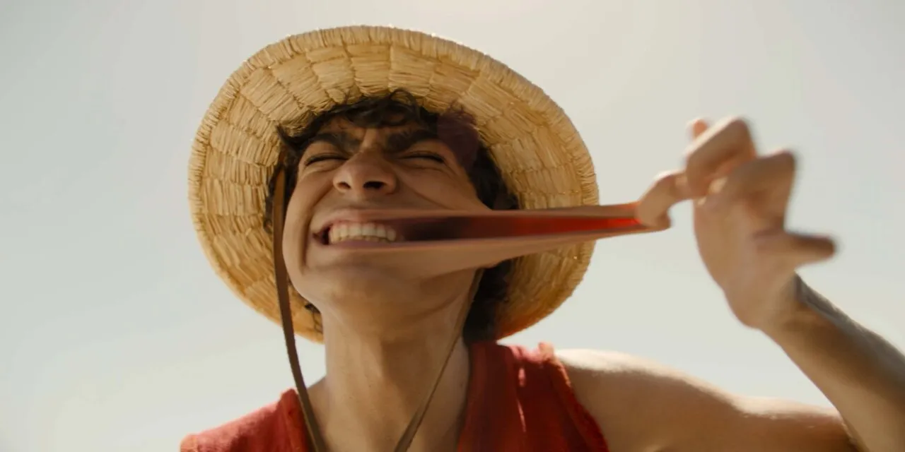 Ator Iñaki Godoy representando luffy de one piece e seu poder da akuma no mi.