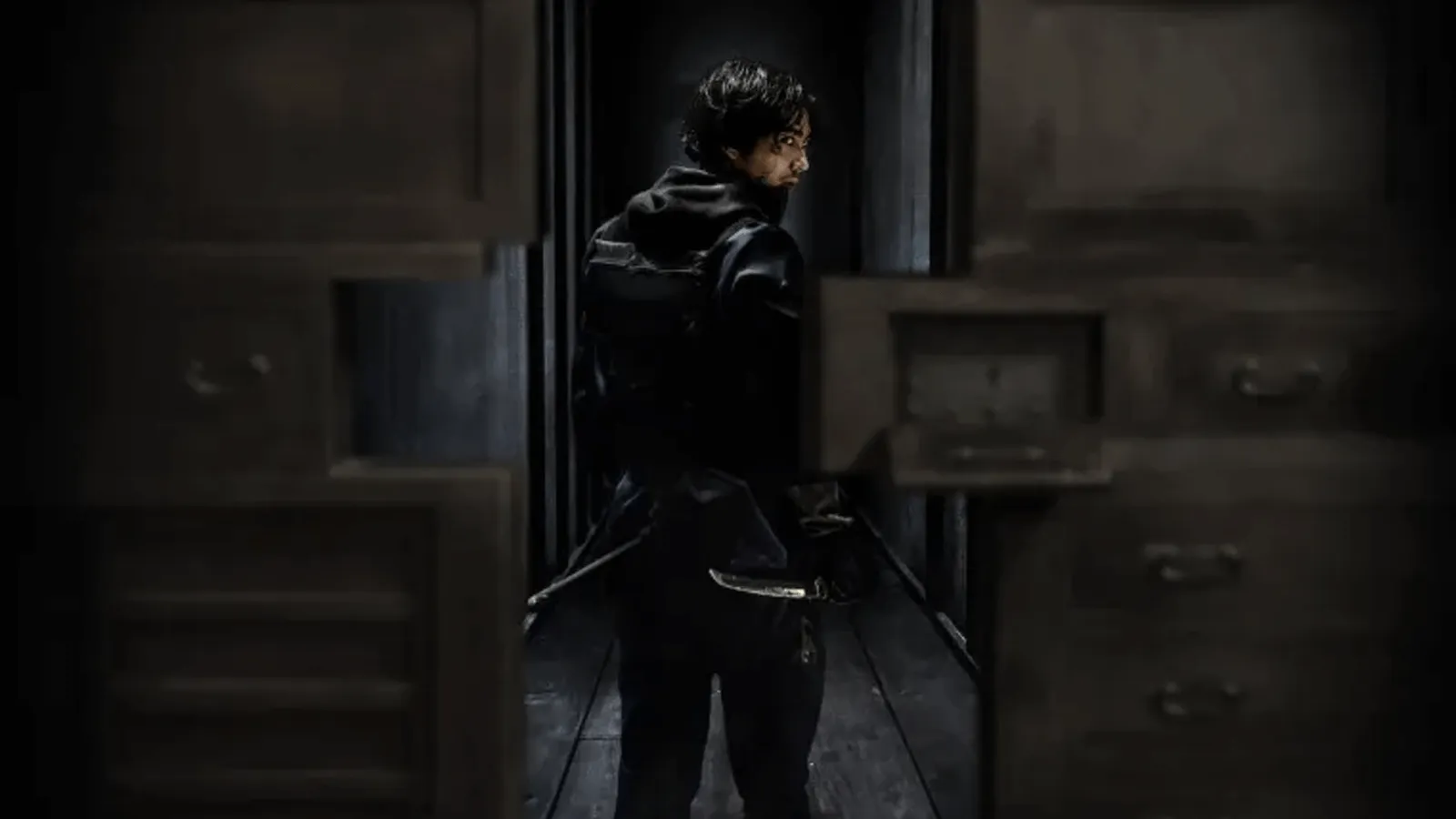 Imagem sombria de um ninja.