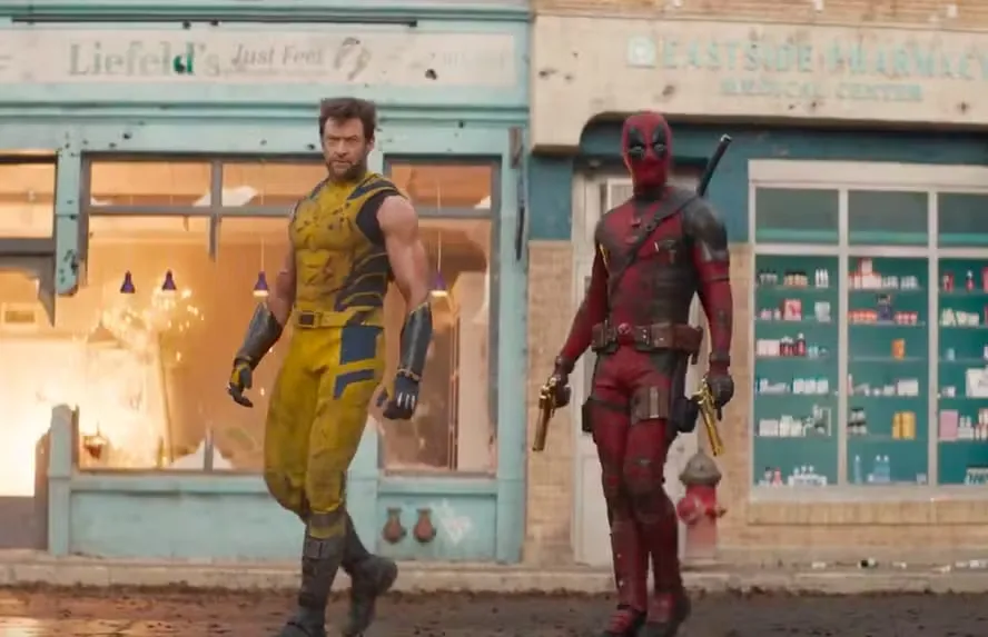 Imagem do trailer do filme mostrando Deadpool e Wolverine