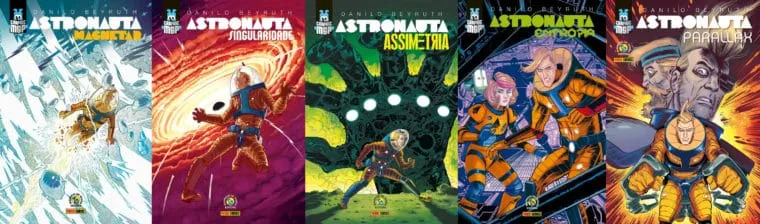 Capas das primeiras edições de Astronauta.