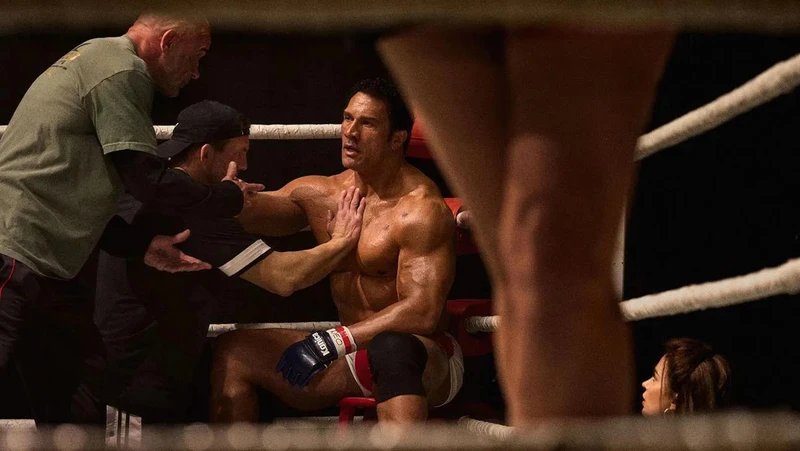 dwayne johnson como Mark Kerr em The Smashing Machine