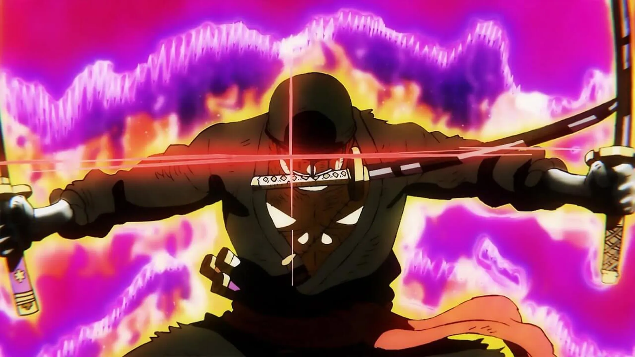 zoro preparando para dar um ataque poderoso