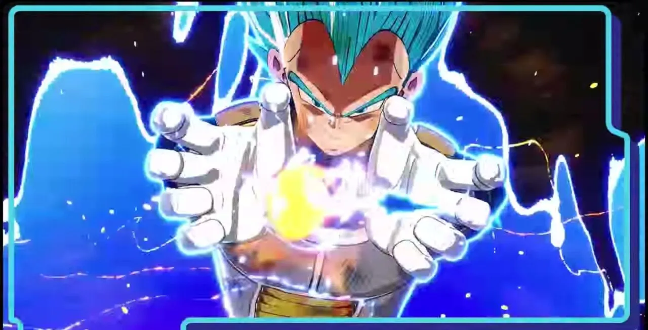 Vegeta preparando para disparar um Final Flash