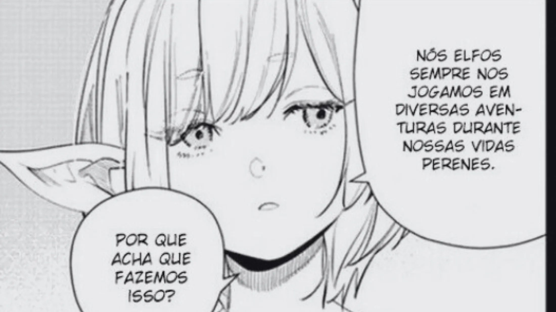 personagem Milliarde no mangá de Frieren olhando para o lado