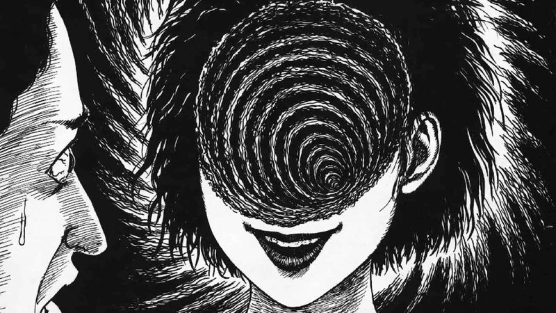 Personagem de Uzumaki com a cabeça transformando-se em um espiral.