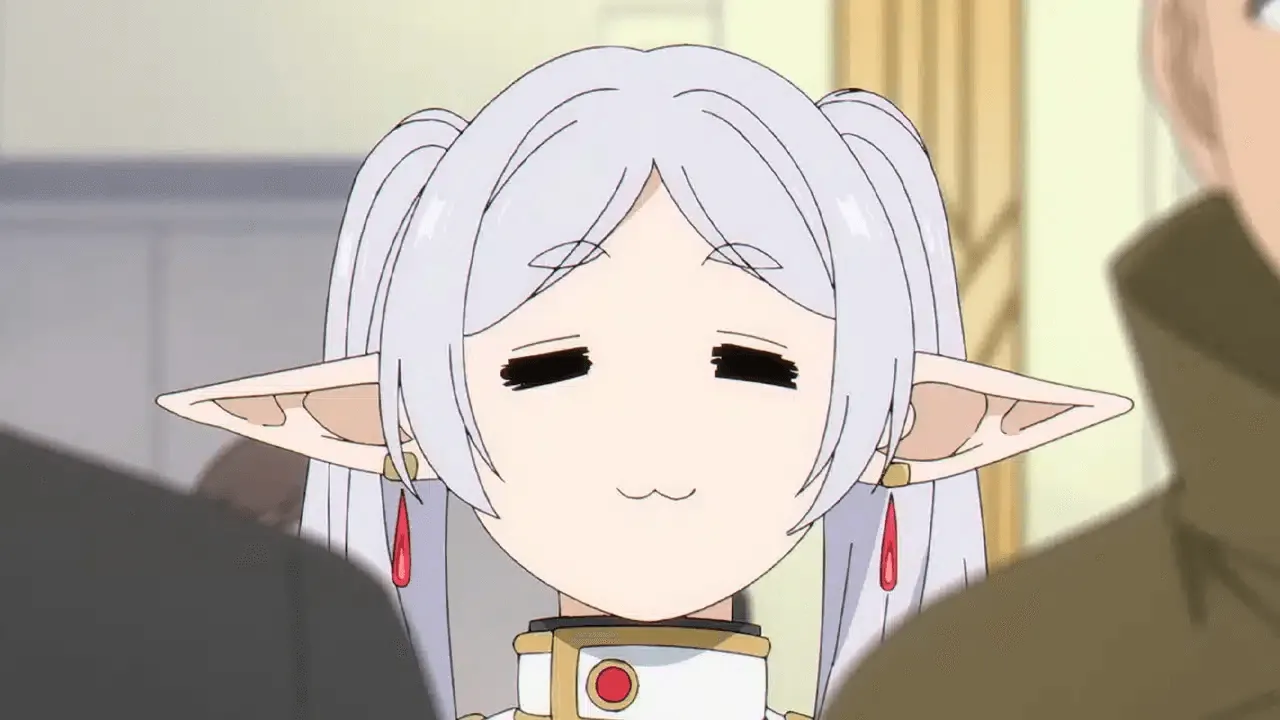 Frieren fazendo uma cara travessa