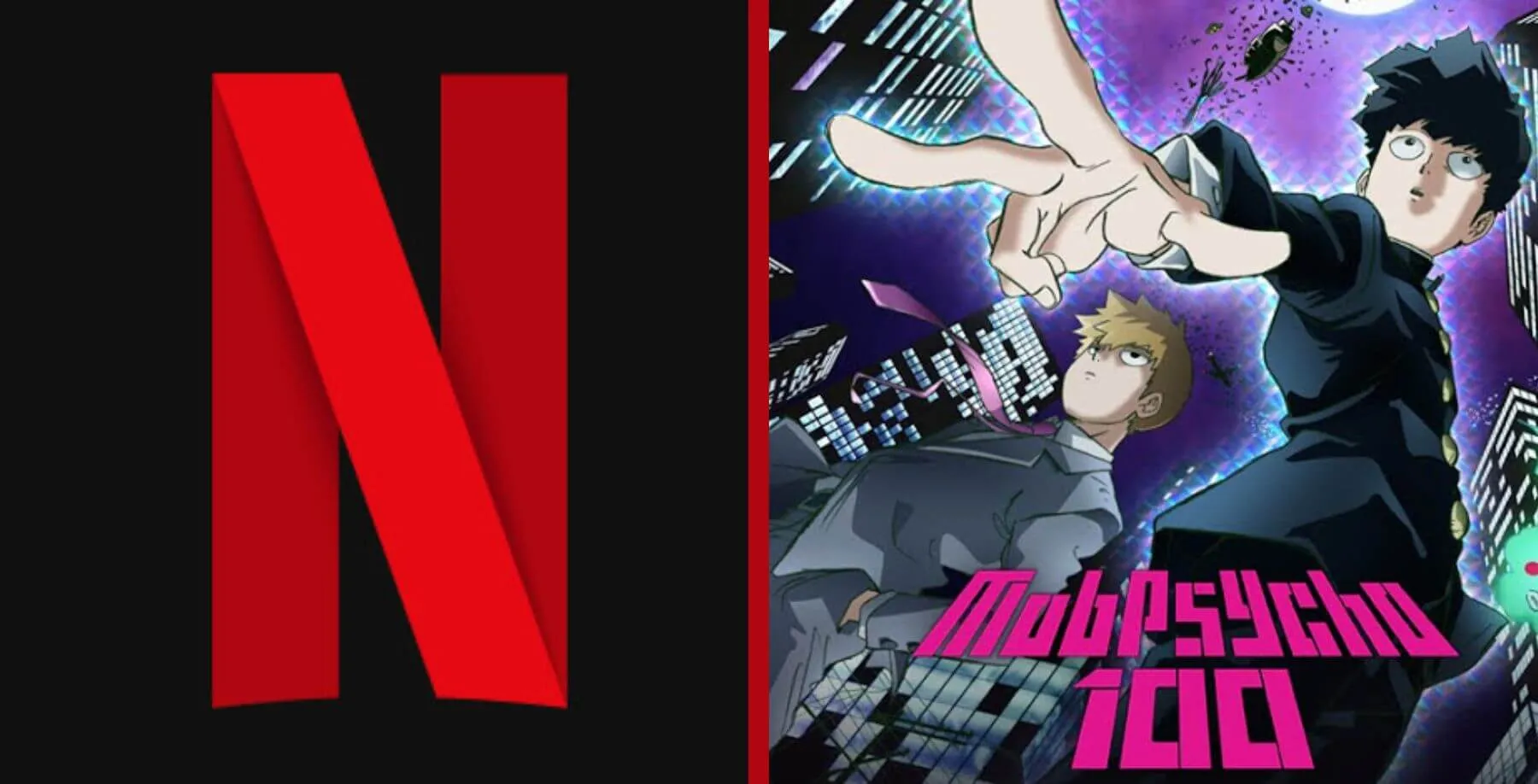 Logo da Netflix com capa de Mob Psycho 100