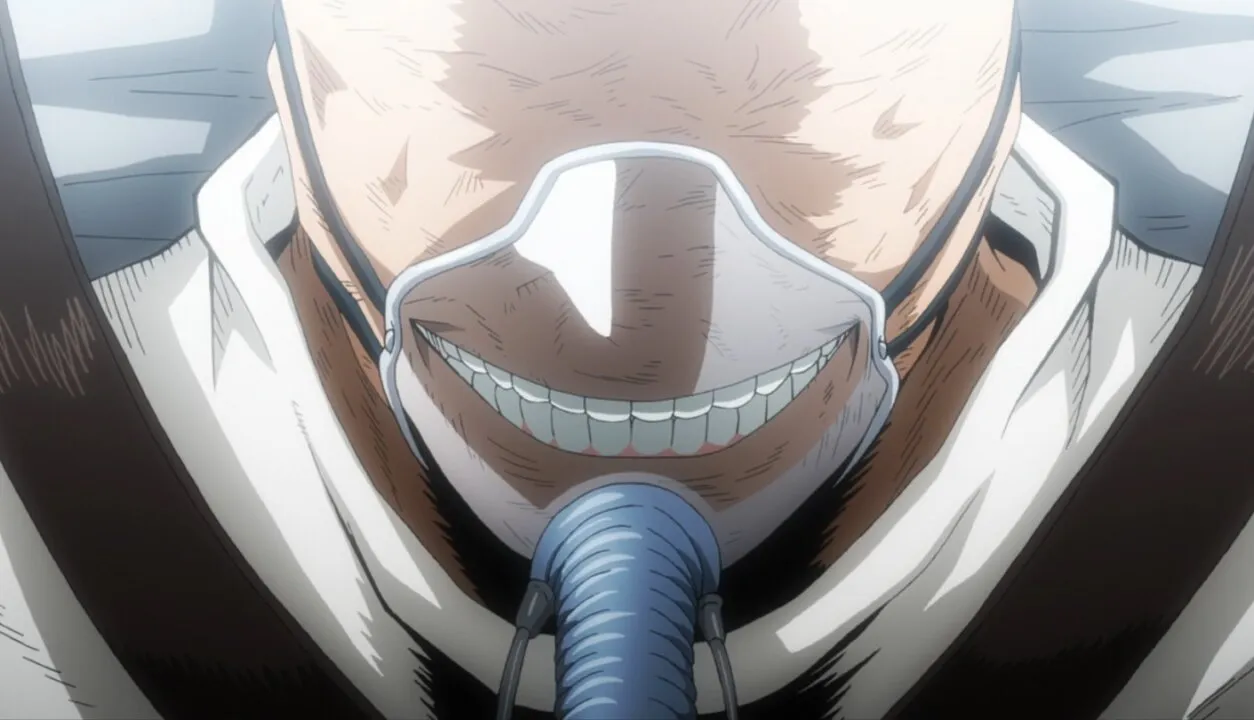 Aparência atual de All For One após luta com All Might em My Hero Academia