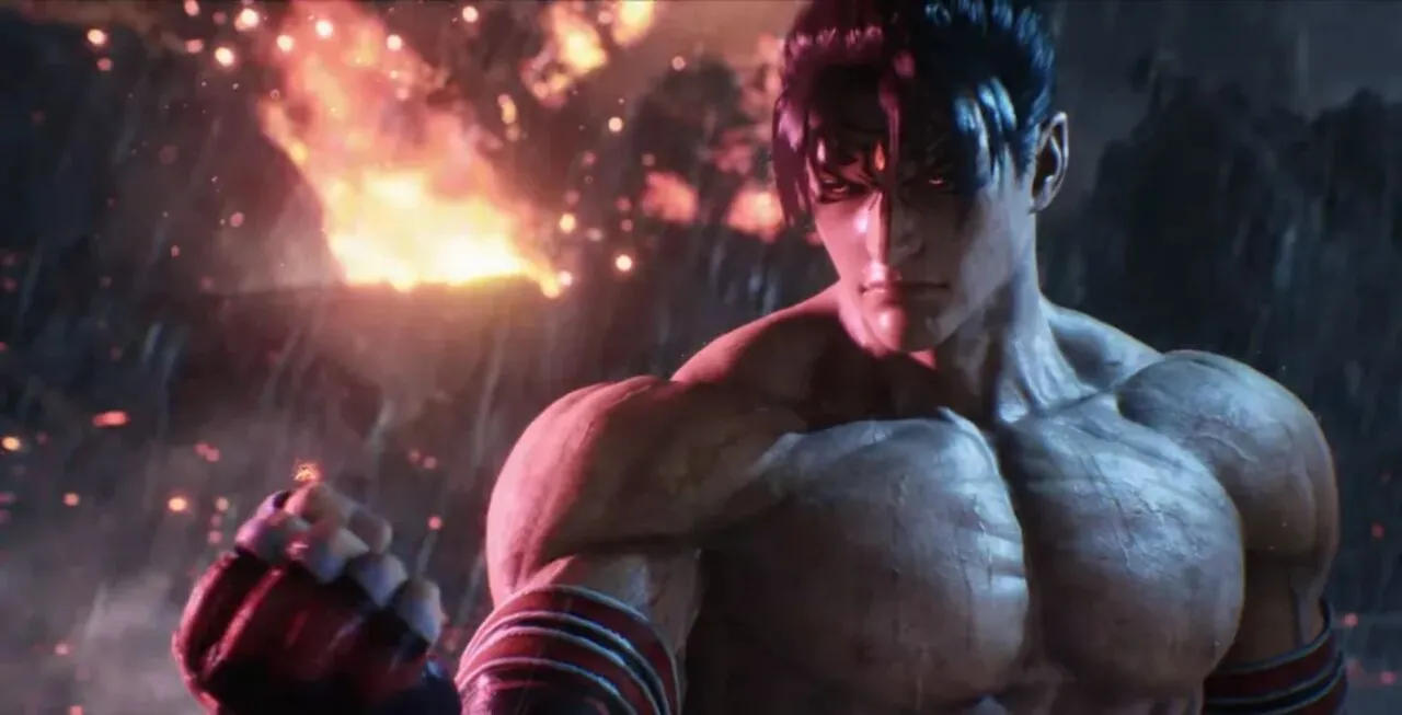 Jin Kazama com olhar sério