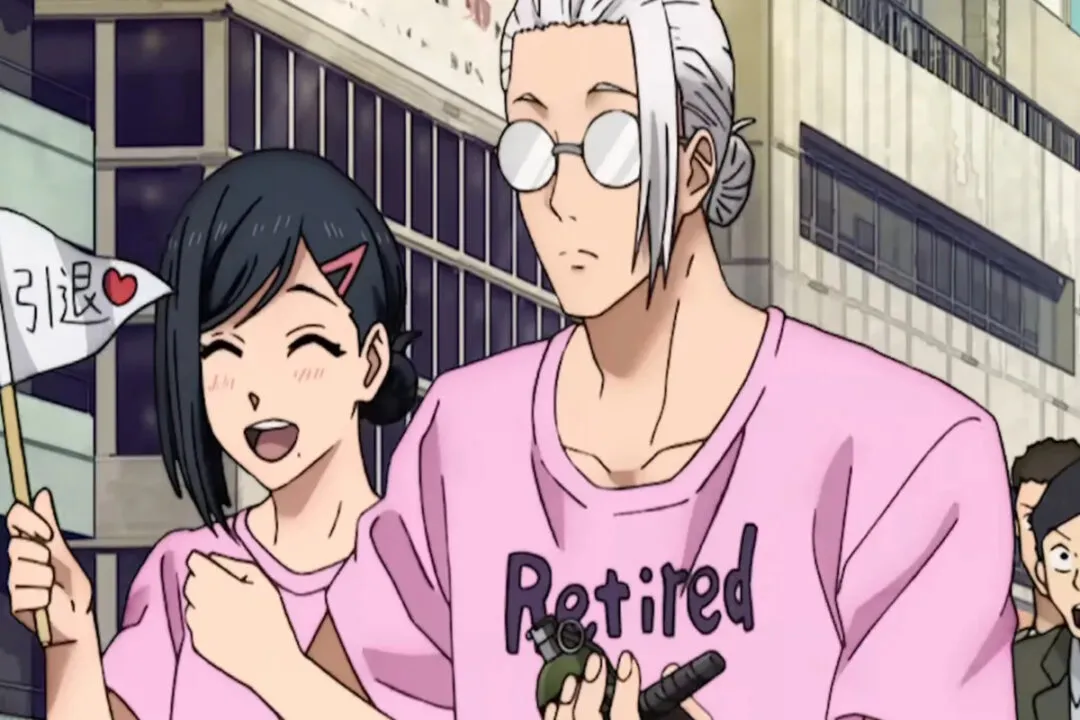 Aoi Sakamoto, esposa de Taro Sakamoto vestem roupas da mesma cor. 