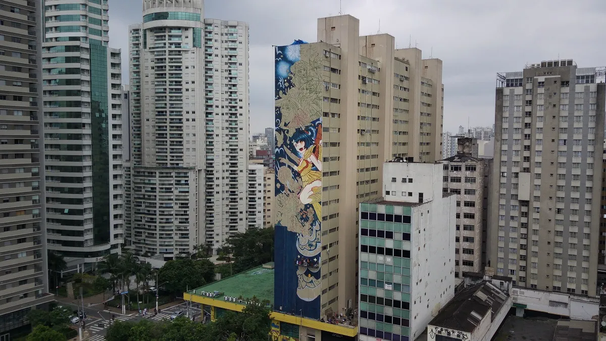 Genshin Impact ganha mural em São Paulo, na Rua Augusta.