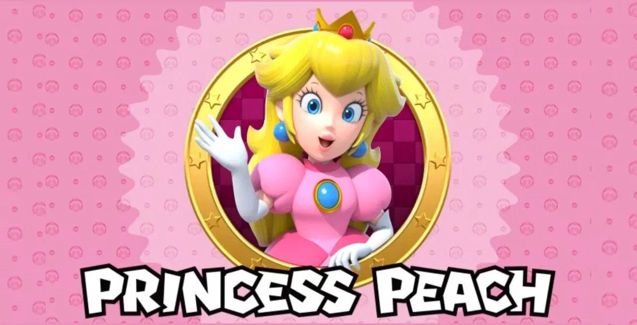 Princesa Peach sorrindo e acenando