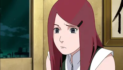 Kushina olhando de forma curiosa e descontente