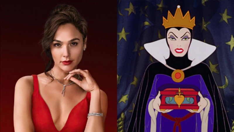 Gal Gadot e Rainha Má da Branca de Neve (Foto: Reprodução / Netflix / Disney)