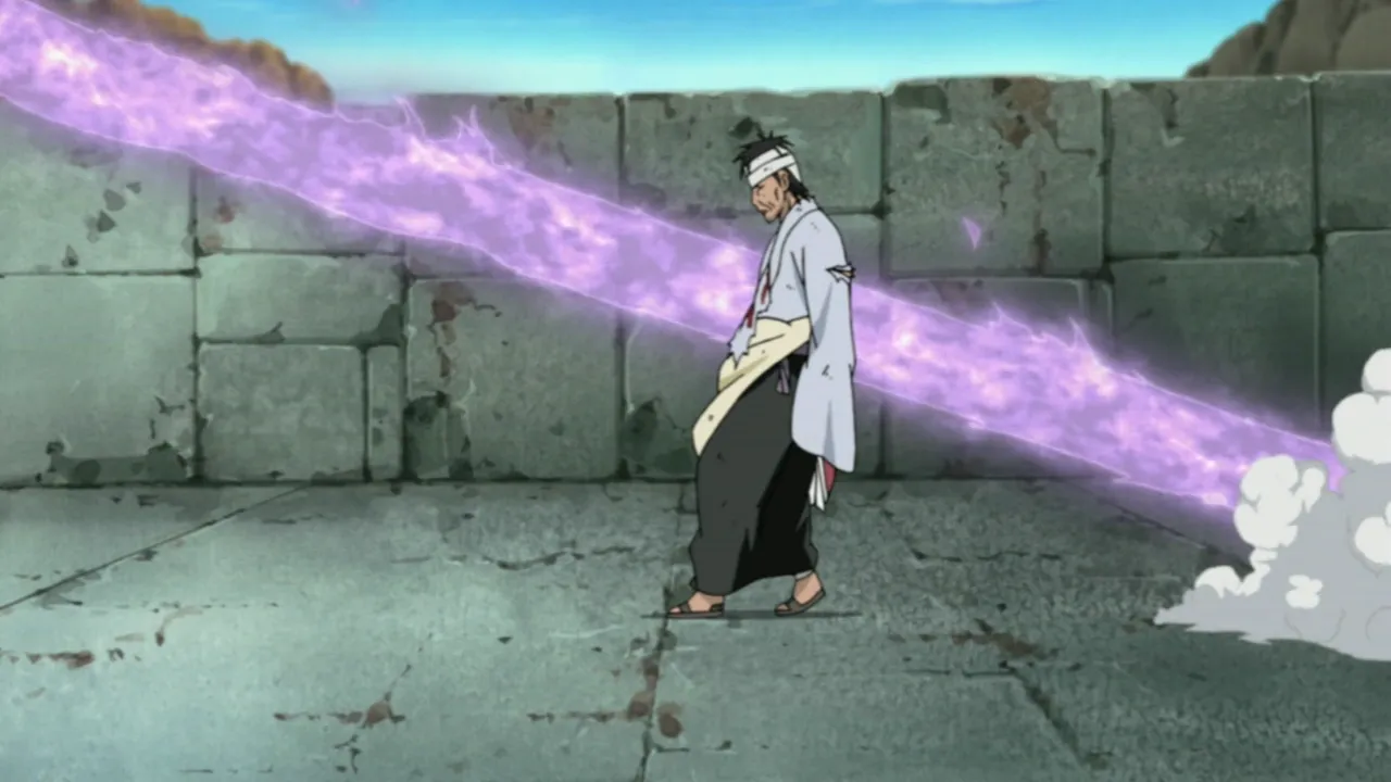 Danzo, na luta contra o Sasuke Uchiha, usou Izanagi sem sofrer lesões por ter diversos sharingans em seu corpo. Foto: Divulgação