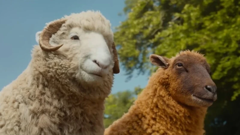duas ovelhas olhando para a frente juntas