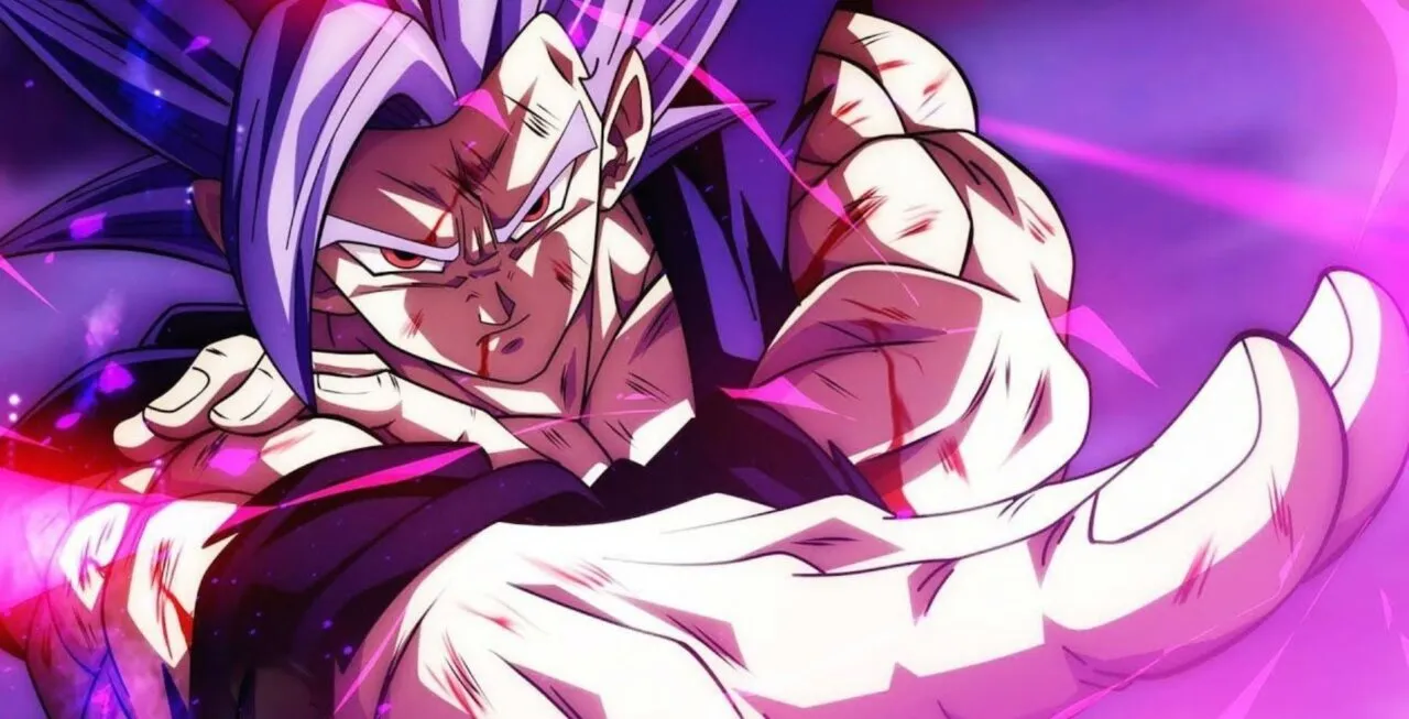 Personagem Gohan mirando para disparar um golpe